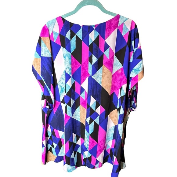 5 for $40 SALE! Lane Bryant Colorful Vneck Zip  Split Back Tunic size 24 - Picture 5 of 10